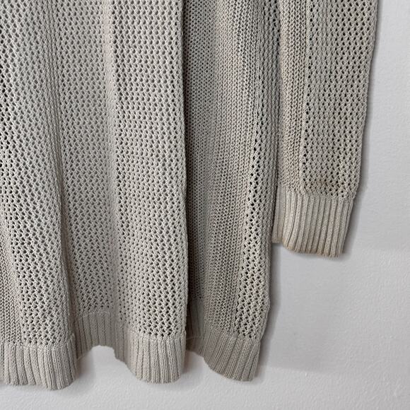 Athleta Open Knit Cardigan Light Grey Size XS Athleisure Women's Cotton Nylon - Picture 9 of 14